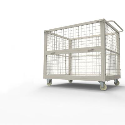 China Folding folding iron cage iron frame folding turnover box cage logistics transport warehouse storage cage for sale