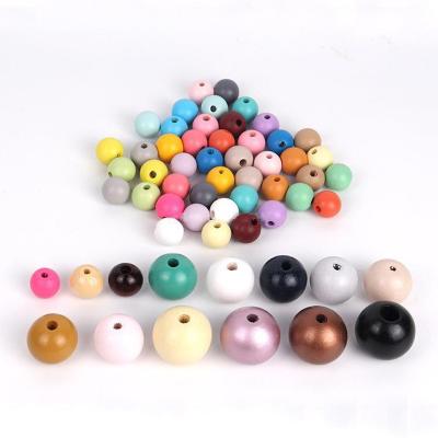 China DIY Jewelry Making 15*16mm Colorful Ball Wood Wooden Spacer OEM ODM Custom Loose Wood Beads For Diy Charm Bracelet Jewelry Making Accessories for sale