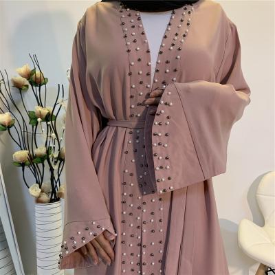 China Jewelry Accessoires High Quality Smooth Hole Round ABS Plastic Bags Make  Loose Pearl Beads For Muslim Women Dress Beaded Shiny Abaya for sale