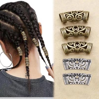 China Fashion Hairpins 50pcs Dreadlocks Beads Metal Dread Silver Hair Rings Locks Metal Cuffs Hair Decoration Braiding Indian Children Hair Beads for sale