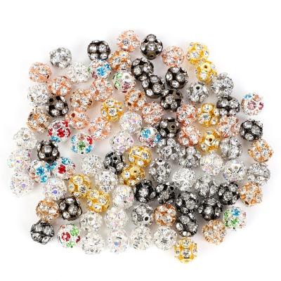 China Making Jewelry Necklace Bracelet Earring High Quality Round Polymer Clay Rhinestone 6/8/10mm Pave Crystal Shambhala Beads Disco Ball Beads For Jewelry Making Wedding for sale