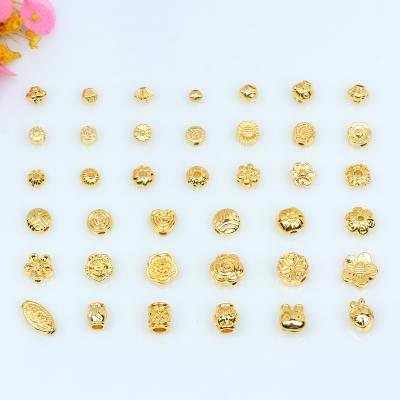 China Decoration Golden Bead custom shapes tarnish free Holder Beaded Spacer DIY Bracelet Necklace Jewelry Accessories Loose Beads For Wholesale for sale