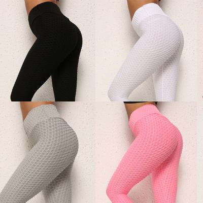 China Solid Color Blended Fabric Antibacterial Scuff Resistance Knitted High Waist Yoga Gaiters Sportswear for sale