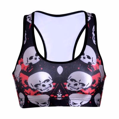 China Sports 2020 New Fashion Antibacterial Wholesale Ladies Digital Printing Bra Tops Fitness Yoga Wear for sale