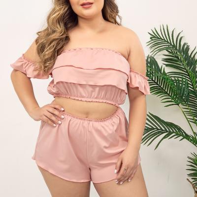 China 2021 Breathable New Fashion Comfortable Casual Knit Pajama Set Plus Size Women's Sleepwear for sale