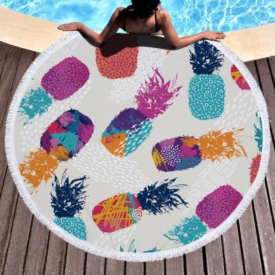 China Kids Safe Thick Round Beach Towel Blanket Microfiber Yoga Mat With Tassels Super Ultra Soft Water Absorbent Universal Towel for sale