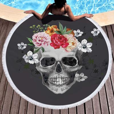 China 2022 Hot Sale Child Safe Pattern Amazon Round Beach Towel With Tassels / Round Beach Towel Custom Design for sale