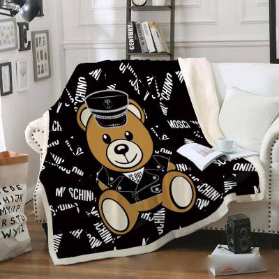 China Hot Selling Amazon Fleece Super Soft Custom Anti-Static Flannel Printed Double Layer 100% Polyester Blanket for sale