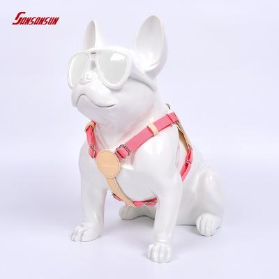 China Durable//adjustable/fashion 2021 cotton and leather dog harness set dog custom and dog leash harness for sale