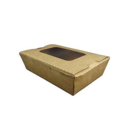 China Factory Price Traditional Two Sided Adhesive Water Proof And Oil Proof Kraft Paper Window Meal Box For Sale for sale