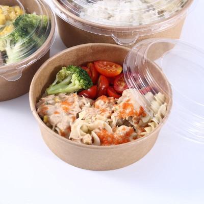 China Traditional Wholesale Price Waterproof Kraft Paper And Environmentally Friendly Oil Proof Salad Bowl for sale