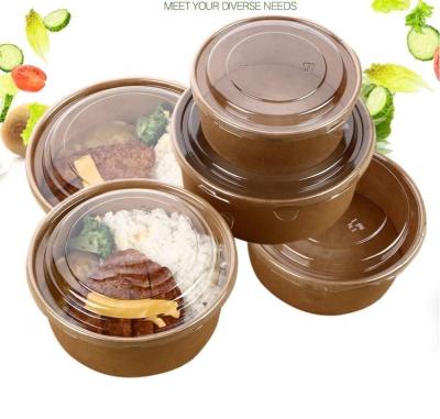 China Traditional Skillful Manufacturing Waterproof And Oil Proof Kraft Salad Bowl Factory Price for sale