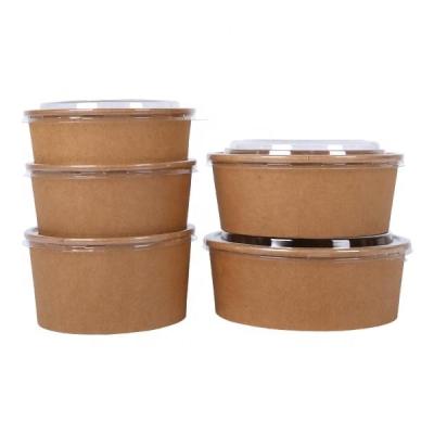 China Large quantity traditional stock food grade waterproof and oil proof kraft paper salad bowl for sale for sale