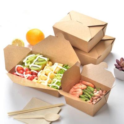 China Traditional Imported US Map Paper Waterproof And Oil Proof Four-sided Adhesive Kraft Paper Meal Box for sale