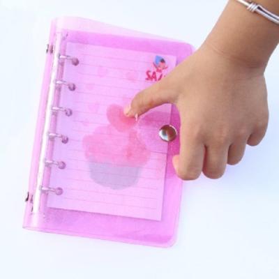 China Waterproof Plastic Rainbow 12pcs 4 Holes Clear Water Proof Ring Binder A6 For Notebook for sale