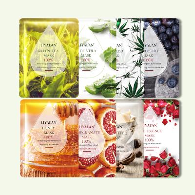 China Best Natural Organic Rose Aloe Vera Plant Fruit Essence Leaf Hydration Whitening Facial Mask Anti-wrinkle Beauty Face Mask for sale