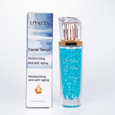 China Whitening Bule Custom Anti Aging Rose Gold New Product Natural Organic Luxury Caviar Collagen Face Serum for sale