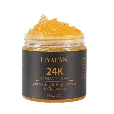 China 24K Natural Exfoliator Whitening Exfoliating Bath Gel Body Facial Scrub Exfoliator Organic Face Scrub for sale