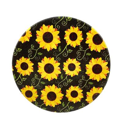 China Viable Sunflower Design 4 Inch For Party Bar White Custom Sublimation Ceramic Absorbent Coasters for sale