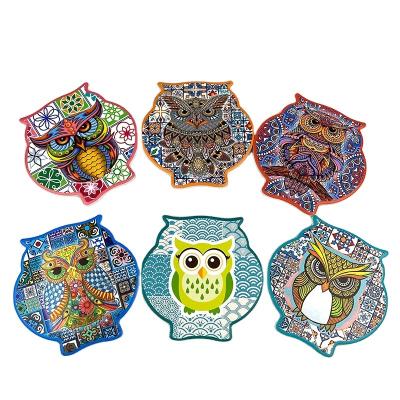 China Dye Sublimation Blank Ceramic Coaster With Owl Shape For Personalized Coffee Tea Drinking for sale