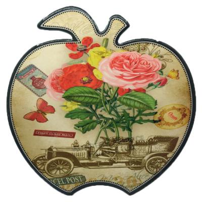 China Sustainable Custom Table Mat Apple Shape Decorative Dining Ceramic Material Place Mats for sale