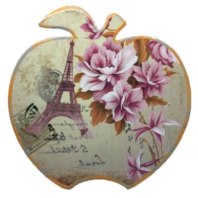 China Viable Wholesale Custom Heat Resistant Apple Shape Dining Table Mat Ceramic Place Mats for sale