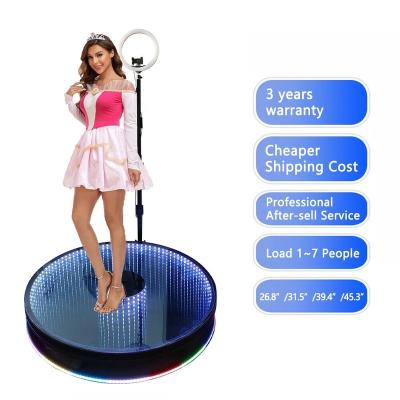 China Party 2023 68Cm Glass OEM Camera Accessories Auto Rotating 360 Degree Photo Booth Video Booth For Graduation Birthday Party for sale