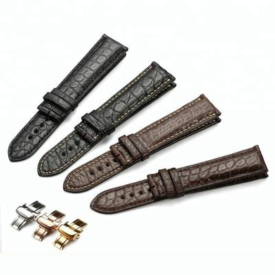 China Quality 19mm 20mm 21mm 22mm Muit Genuine Leather Alligator Genuine Leather Watch Band Strap for sale