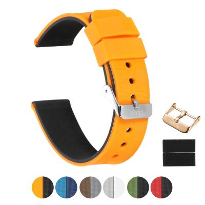 China Fashion / Luxury Custom Double Color Made Silicone Rubber Strap Band For Watch for sale