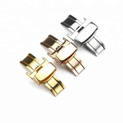 China Stainless Steel 12mm to 20mm Stainless Steel Deployment Clasp Watch Band Strap Buckle For Casio Watch Band Strap for sale