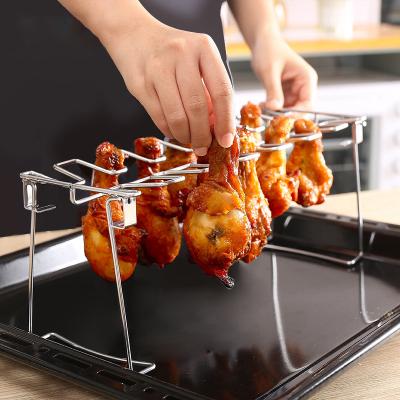 China Household Folding Border Portable Easily Cleaned Oven Grill Plate Barbecue Household Stainless Steel Chicken Leg Rack Rack for sale