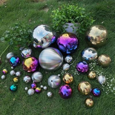 China Garden Decoration Big Spheres Stainless Steel Cavity Balls Large Metal Sculpture Stainless Steel Ball for sale