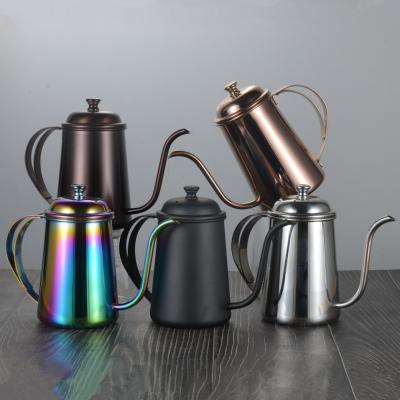 China Long-lasting 304 Stainless Steel Drip Pot Filter Brewing Teapot Hand-pushed Mouth Kettle Stainless Steel for sale