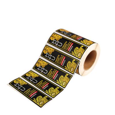 China Scratch Off Customized Self Adhesive Label Printing Clear Gold Foil Stickers Logo Transparent Label For Bottle for sale