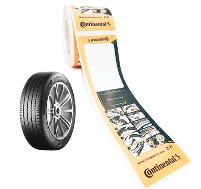 China Continental PE tire sticker waterproof plastic tire label high temperature self-adhesive PE tire label heat resistance. for sale