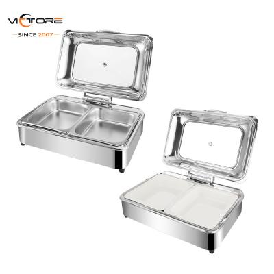 China Restaurant Electric Chafing Dish Buffet Stove Rectangle Food Warmers Stove Dish For Supply for sale