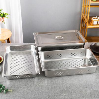 China Unbreakable Commercial Kitchen Food Gastronomy Perforated Containers Stainless Steel Steam Food GN Pan Buffet Warmer for sale