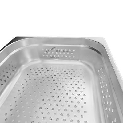 China Unbreakable Stainless Steel GN Multi Size Customized Perforated Casserole Pan For Hotel Restaurant Buffet Kitchen Tool for sale