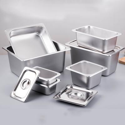 China Unbreakable GN Pan Stainless Steel 1/4 Custom Gastronorm Container Food Tray for sale