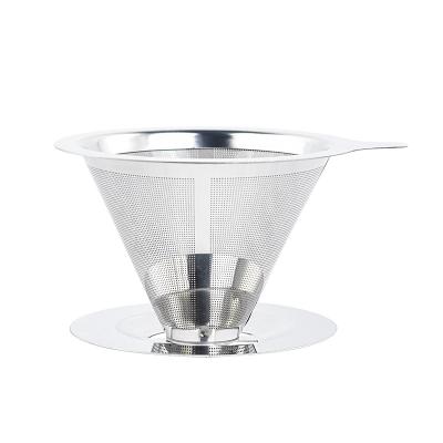 China 2021 Viable Factory Wholesale Pour Over Coffee Stainless Steel Coffee Filter Dripper for sale