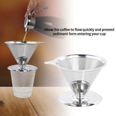 China Metal Mesh Strainer Caffe Pour Over 304 Paperless Sustainable Coffee Fine Spout for sale