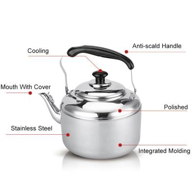 China Sustainable Whistling Stainless Steel One Layer Water Kettle Camping For Africa Market for sale