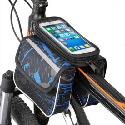 China Double Front Frame Bag Tube Pannier Pocket Cycling Accessories Portable Cell Phone Portable Bicycle Cycling Climbing Bag Bolsa de bicicleta for sale