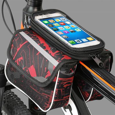 China Front Frame Bag Touch Screen Mobile Phone Holder Pocket Bike Phone Attachment Top Mount Portable Bike Tube Cell Phone Bag Recycling Case for sale