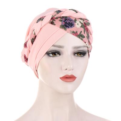 China Milk Silk Tie/New Polyester Milk Silk/Polyester Dyed Milk Silk Frosted Flower Printed Women Muslim Bandanas Head Turban Braid Wrap Hat Hair Turban for sale