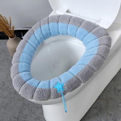 China Modern Portable Toilet Seat Mat Set Bathroom Universal Warm Closestool Mat Seat Case Winter Warmer Soft Washable Mat Pad Bidet Covers for sale