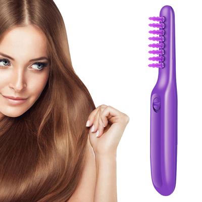 China Mane Electric Detangling Brush With Comb Cover Battery Powered Electric Hair Straightener Hot Mane Electric Hair Brush for sale