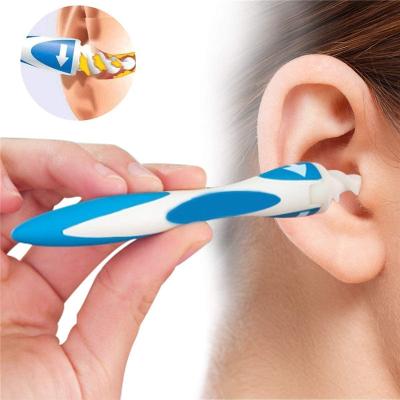 China ABS+Silicone ABS+Silicone Soft Spiral Ear Wax Remover Removal Tool Earwax Cleaning Swab Kit with 16 Spare Part Tips Reusable Ear Swab for sale