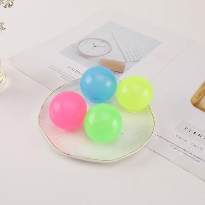 China Sticky Reliever Toy Throw Ball Stress Toy Wall Soft Ball Stick Toy Wholesale Luminous Decompression Ball Soft Target Ball for sale