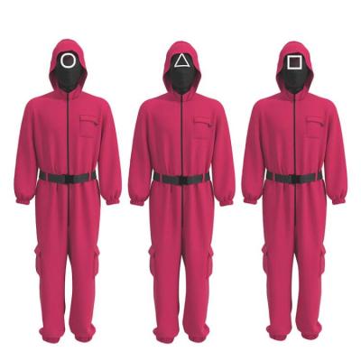 China Funny Holiday Hot Sale In Low MOQ Adult Sports Squid Running Suit Fit Red Hoodies Fit Korean TV Series Squid Gear for sale